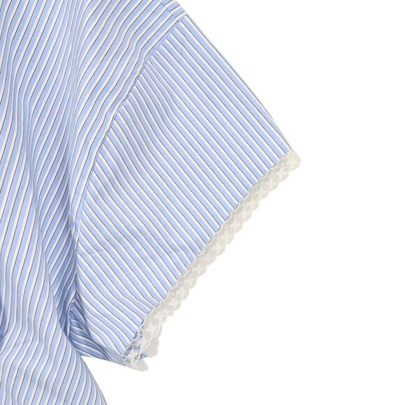 J. Crew Light Blue and White Striped Midi Shirt Dress - Picture 7 of 10